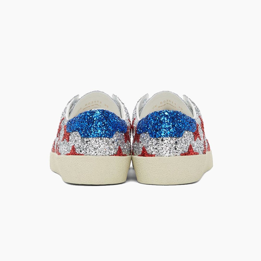 Saint Laurent Glitter Court Classic Star Sneakers - Picture 4 of 8